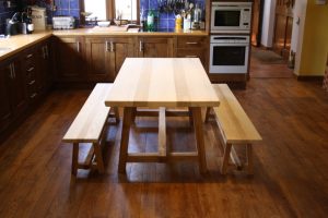 kitchen table, ash and oak table